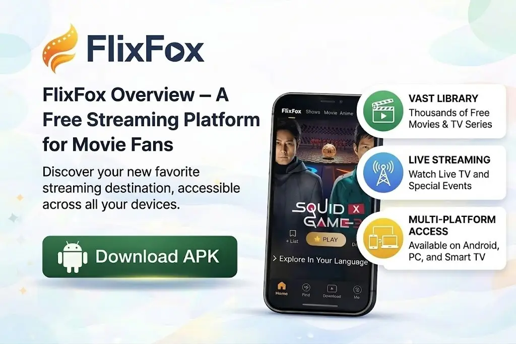 FlixFox APK for free movies, shows, and series streaming