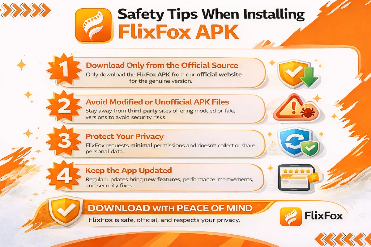Safety tips for official FlixFox APK download and updates